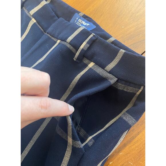 Old Navy Womens Plaid Pants Size 4 Regular Harper Bonded Mid Rise Blue Tan Box - Picture 4 of 11